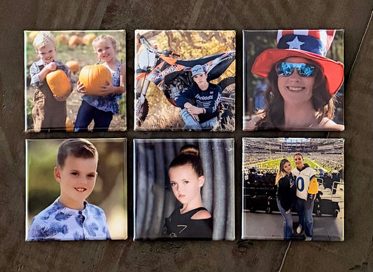 Set of 6 photo magnets.