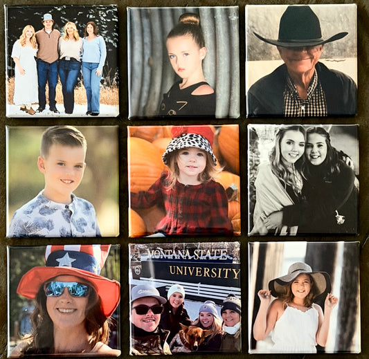 2" x 2" Square Magnet - Set of 9